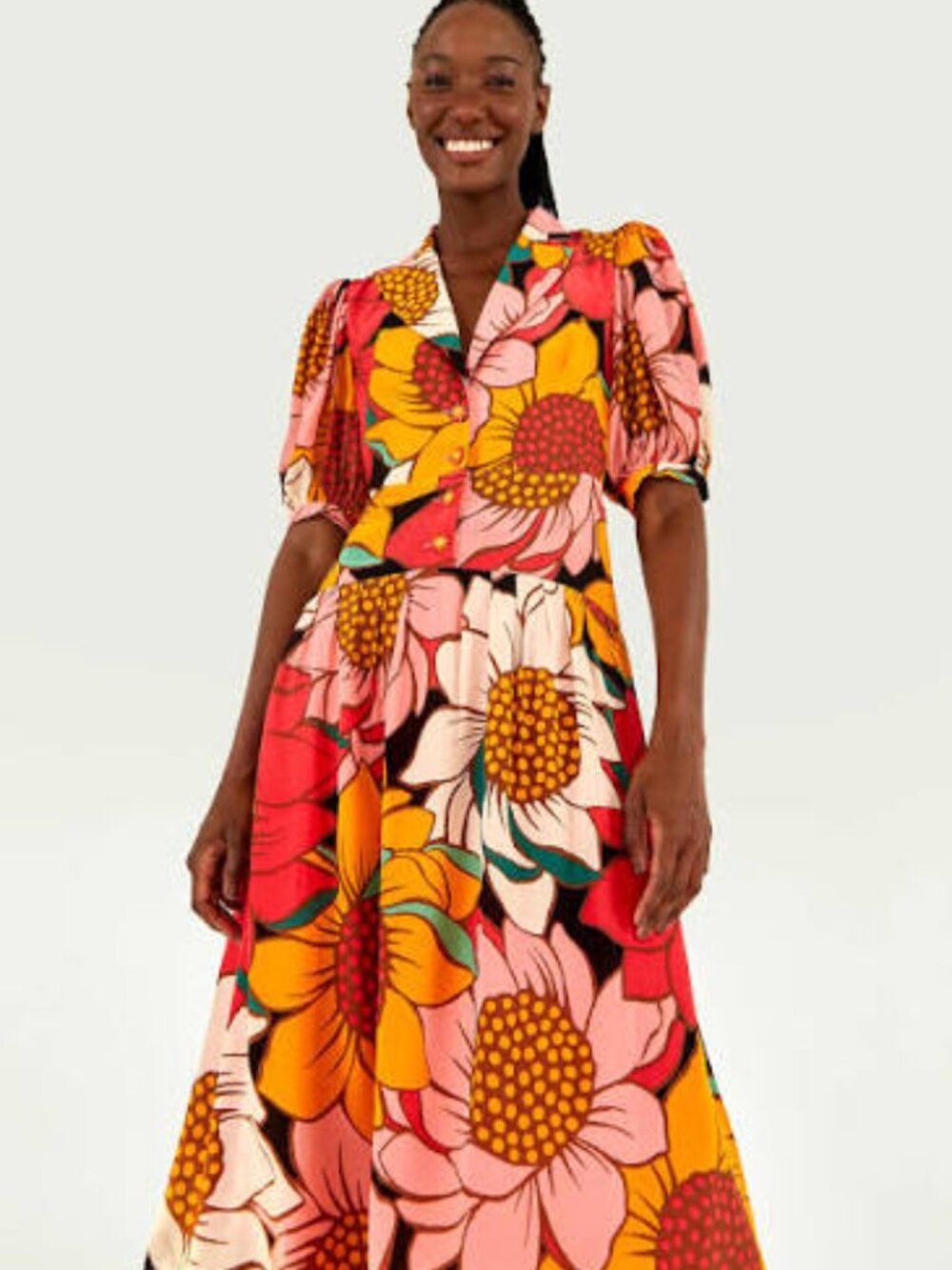 FARM Rio Anthropologie Colorful Sunflower Midi Dress sz XS NWT - PRECIOUS!!!